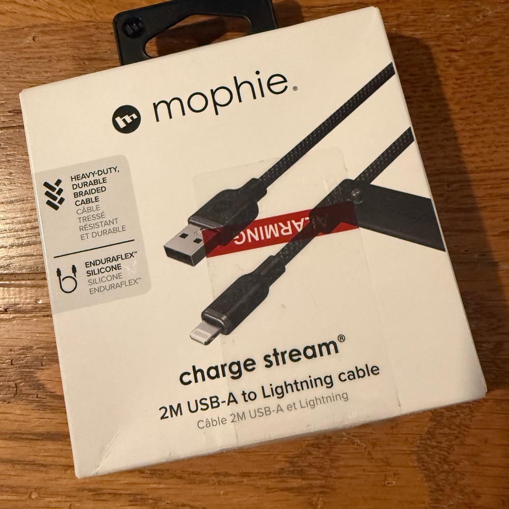 Mophie Black Charge Stream Lightning Cable